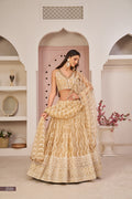 Stunning Embroidered Sequins Work Semi Stitched Net Lehenga For Weddings 2101