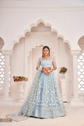 Stylish Embroidered Sequins Work Semi Stitched Net Lehenga For Weddings 2112
