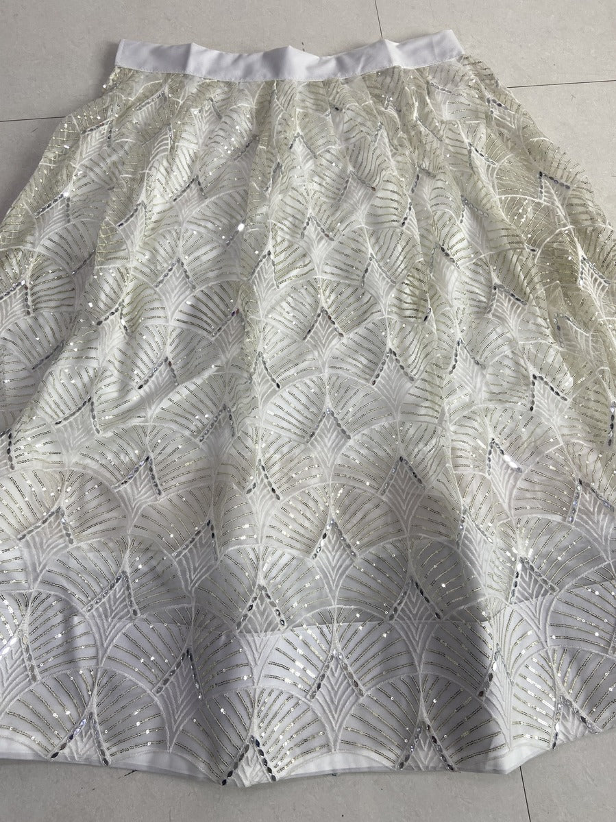 Gorgeous Embroidered Sequins Work Semi Stitched Net Lehenga For Weddings 2123
