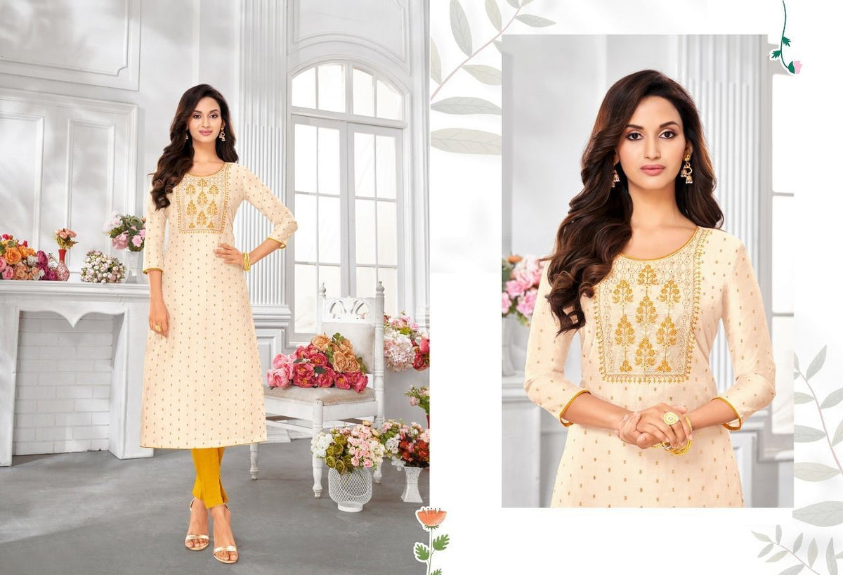 White Modal Silk All Over Butti Kurti 40005