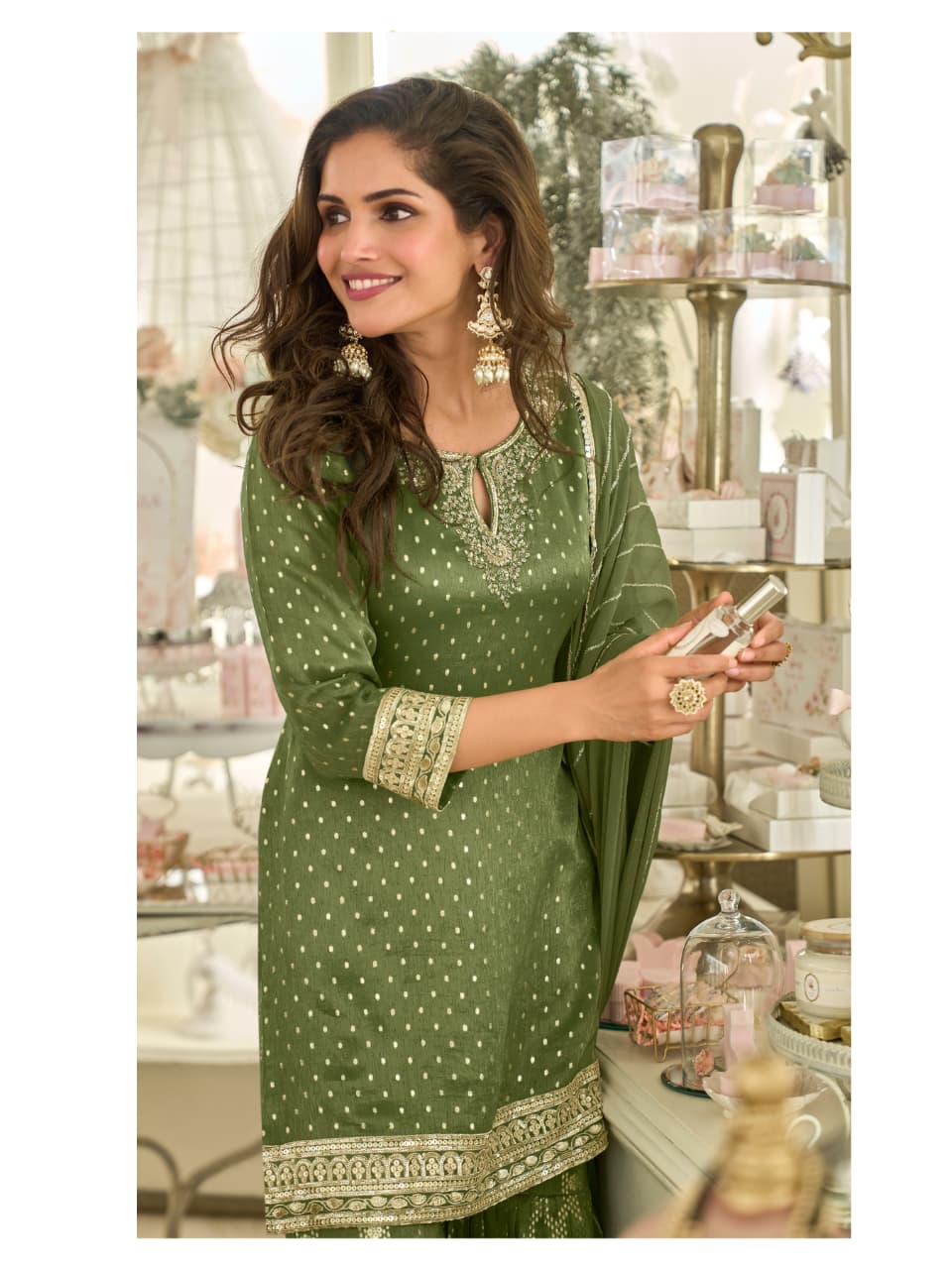 Shimmer Silk Wedding Sharara Suit 5857