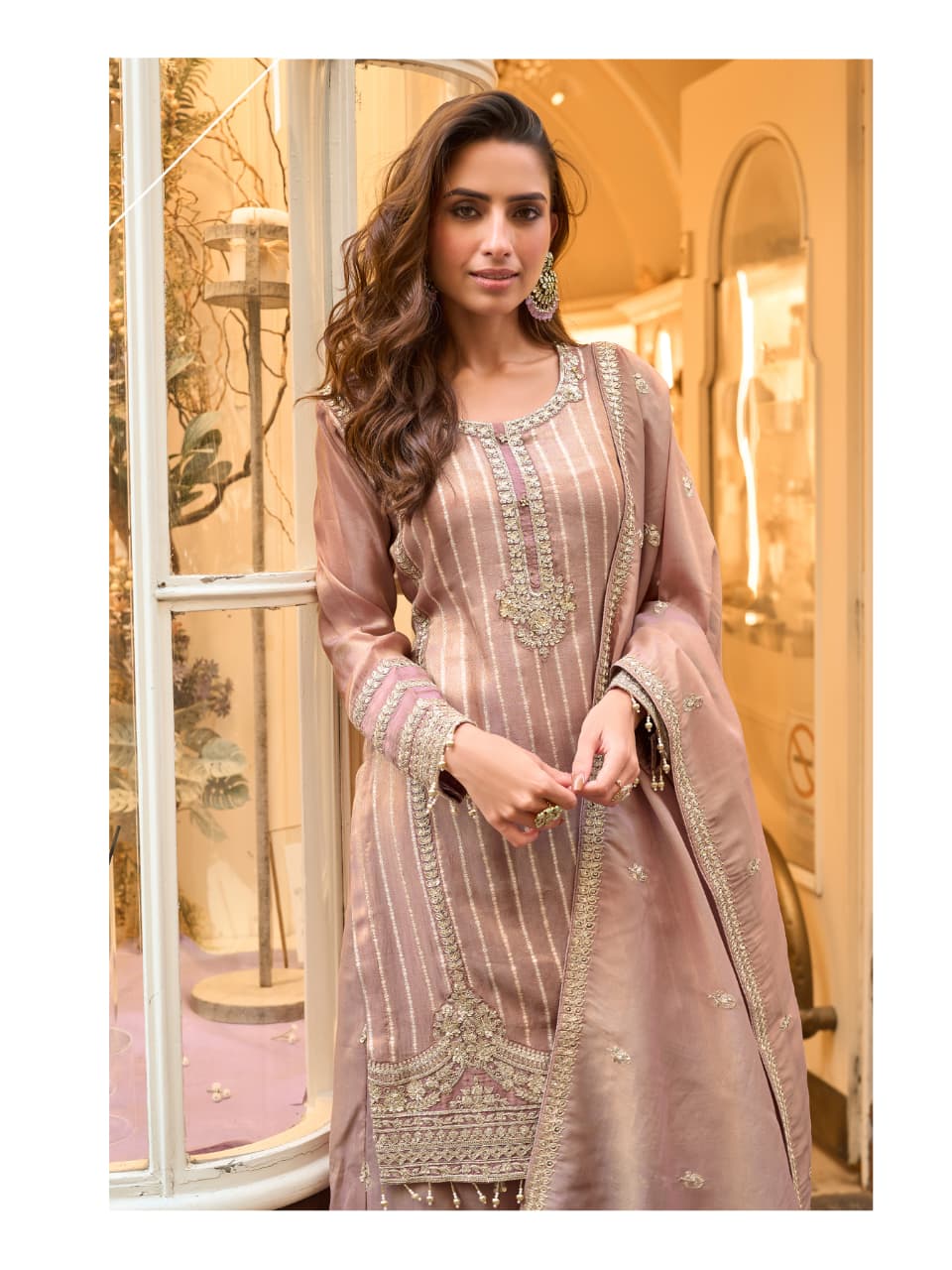 Shimmer Silk Wedding Sharara Suit 5857