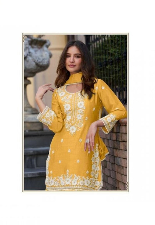 Chinon Silk Lucknowi Work Festive Look Gharara Sets By Aarshi Fashions 4301