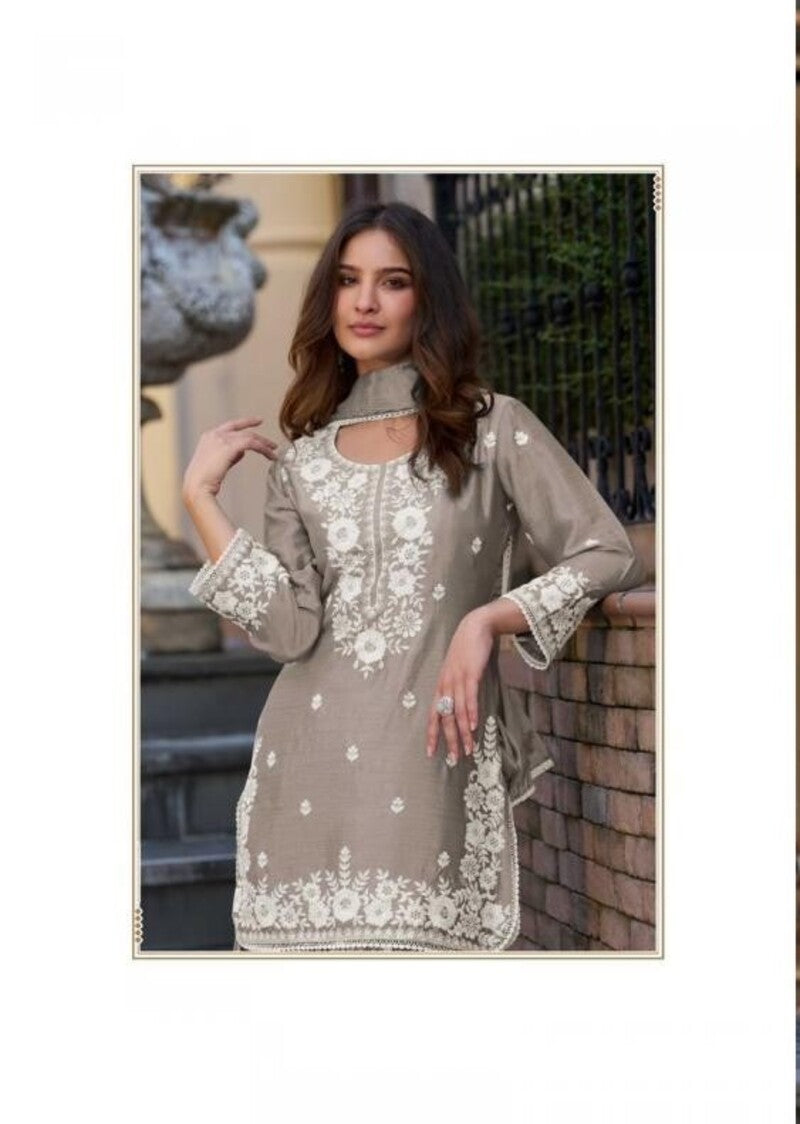 Chinon Silk Lucknowi Work Festive Look Gharara Sets By Aarshi Fashions 4301