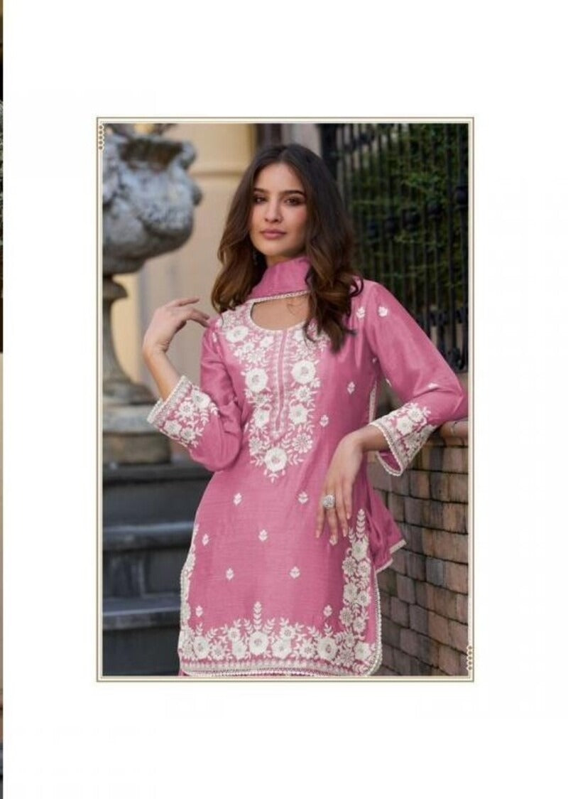 Chinon Silk Lucknowi Work Festive Look Gharara Sets By Aarshi Fashions 4301