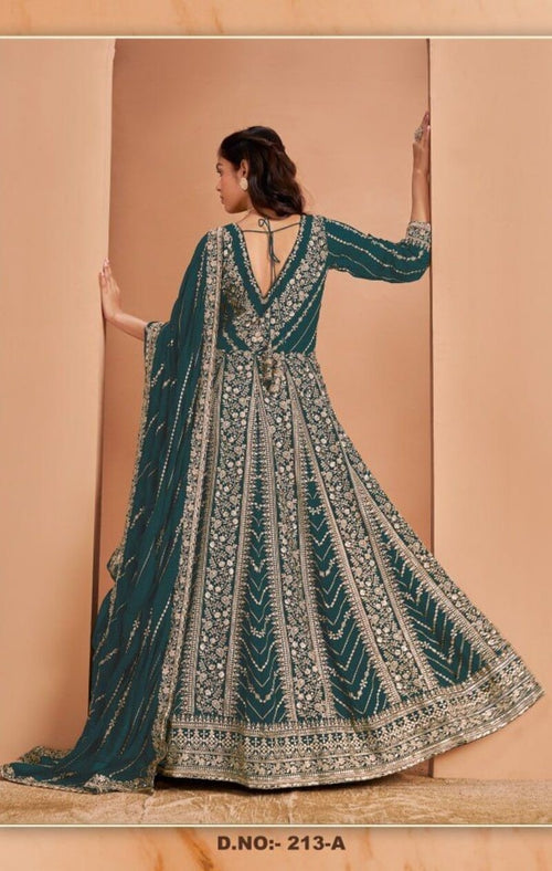 Anarkali Style Georgette Semi Stitched Wedding Gown 213