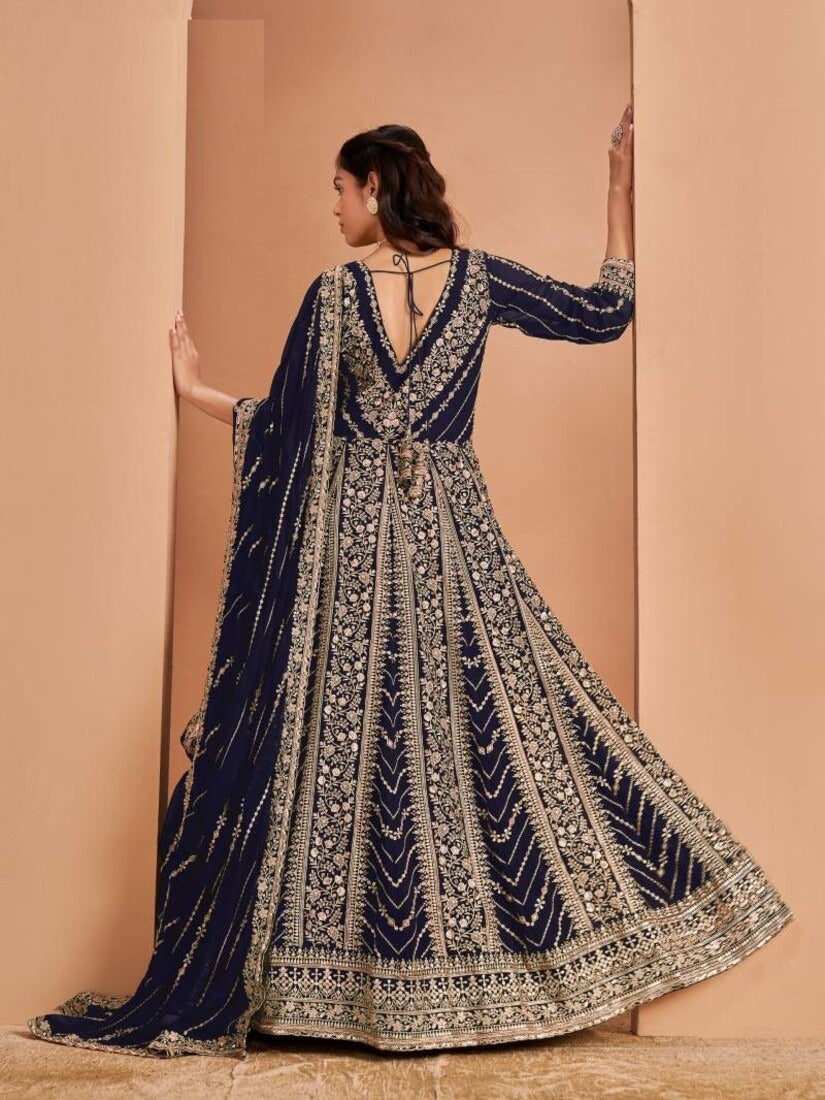 Anarkali Style Georgette Semi Stitched Wedding Gown 213