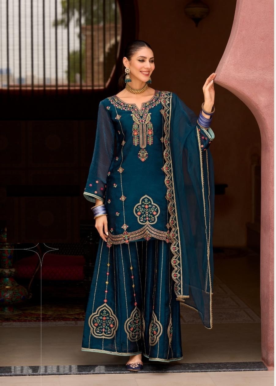 Tissue Silk Handwork Wedding Sharara Suit 29101