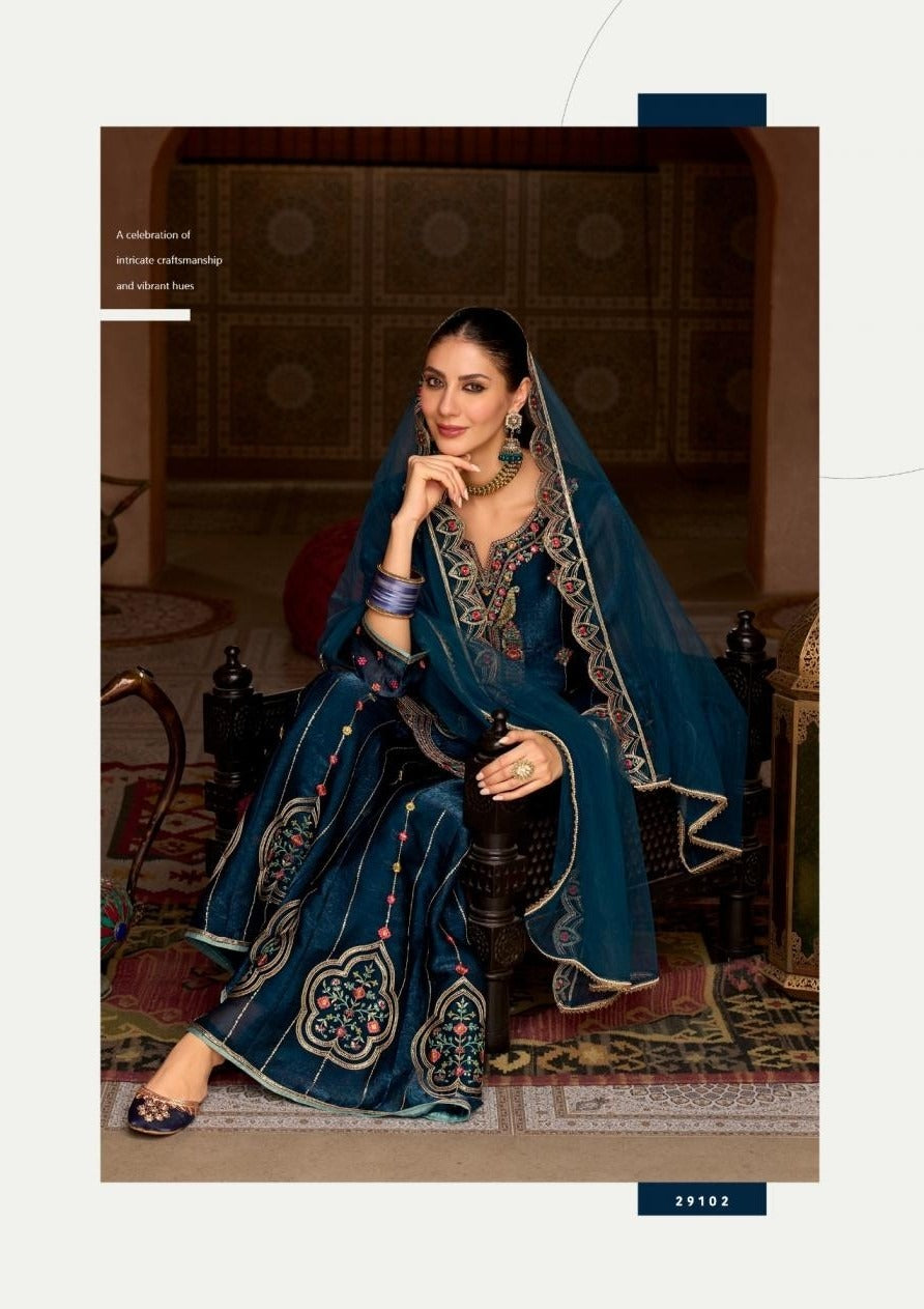Tissue Silk Handwork Wedding Sharara Suit 29101
