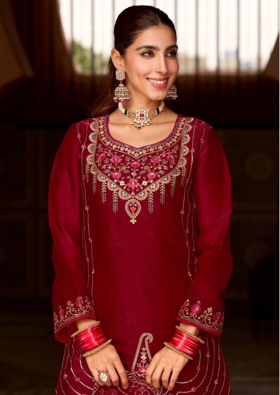 Tissue Silk Handwork Wedding Sharara Suit 29101
