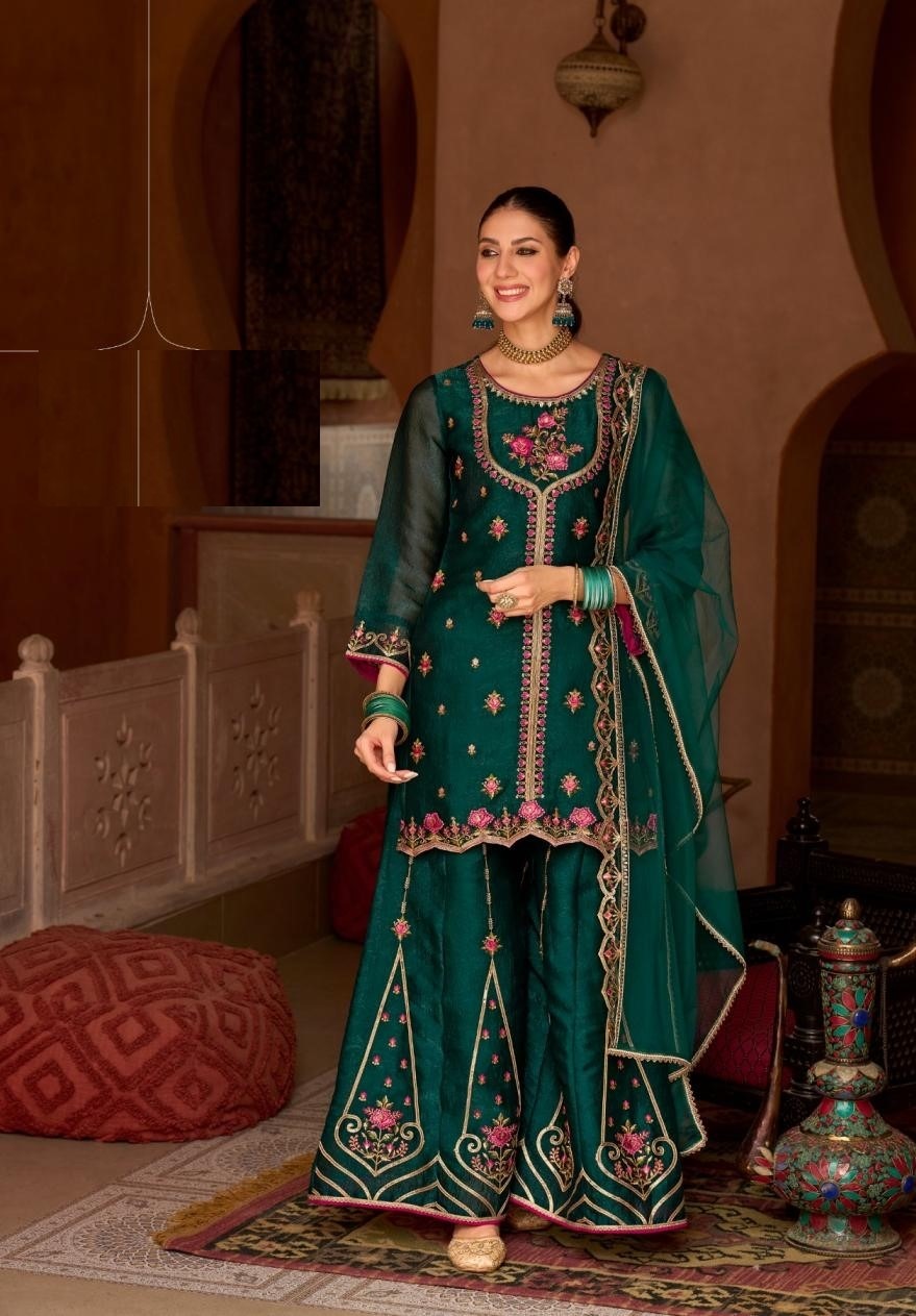 Tissue Silk Handwork Wedding Sharara Suit 29101