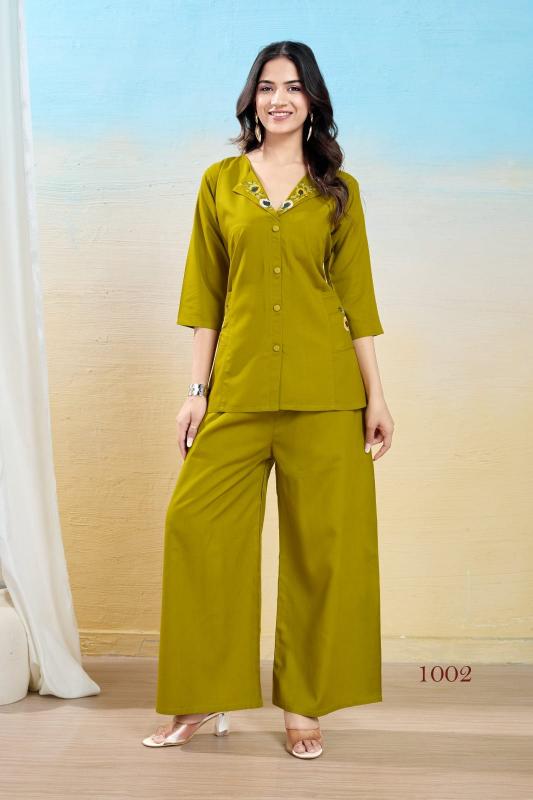 Cotton Embroidered Co-ord Set For Summers With Pockets 1001