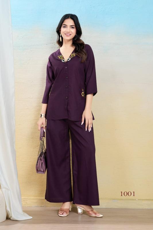 Cotton Embroidered Co-ord Set For Summers With Pockets 1001