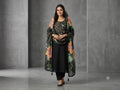 Black Festive Wear Silk Suit With Organza Dupatta 1211