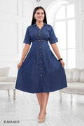 Stylish Denim Long Straight Fit Kurti 6033