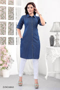 Stylish Straight Fit Denim Kurti 6043