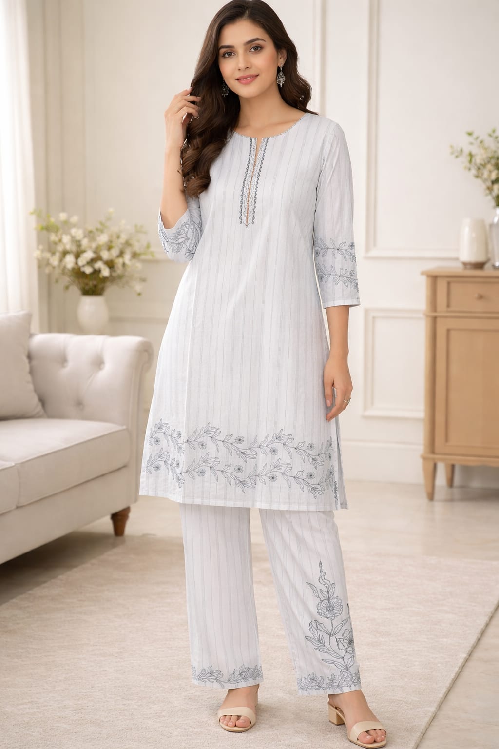 Summer Collection Pure Rayon Black Full Stitched Co-ord Set 3