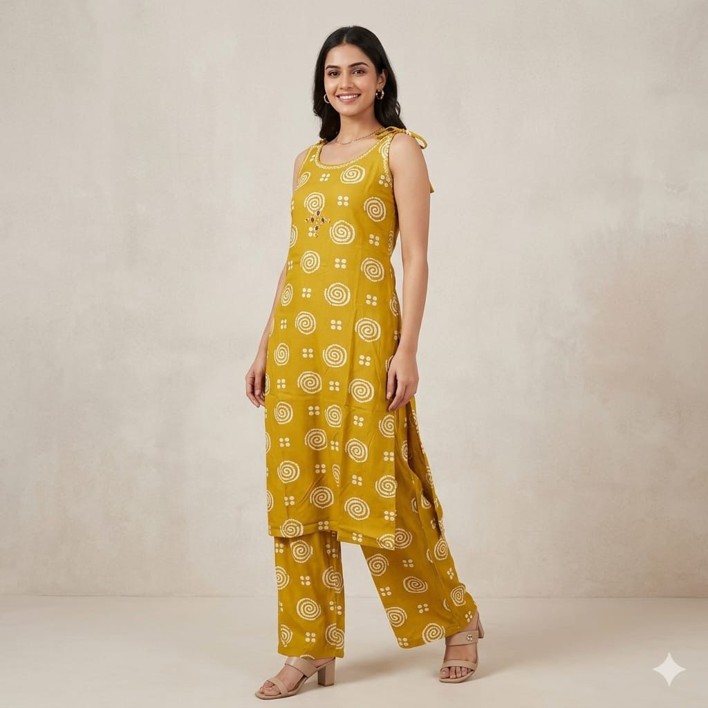 Casual Wear Pure Rayon Summer Kurta Set 6