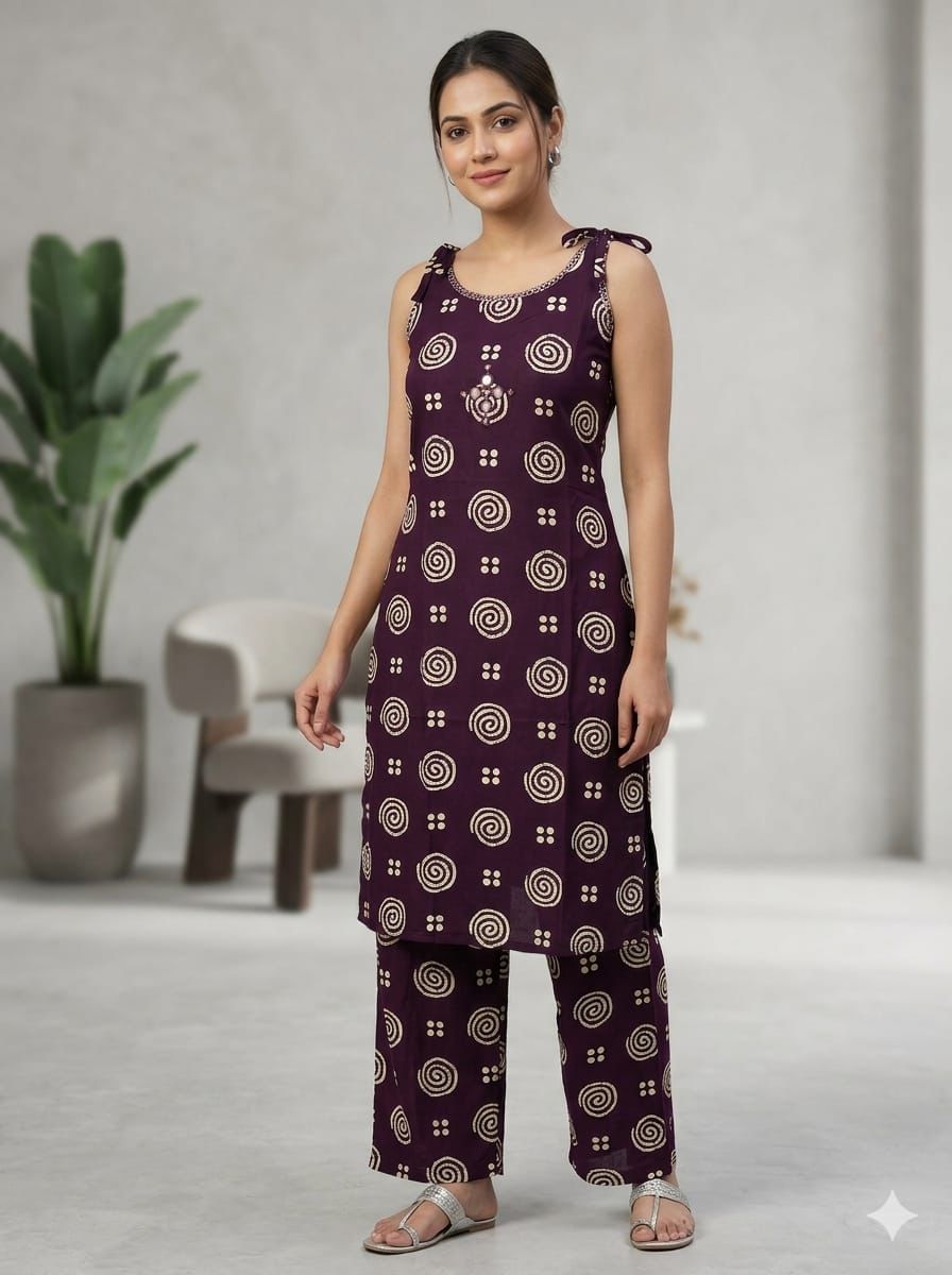 Casual Wear Pure Rayon Summer Kurta Set 6