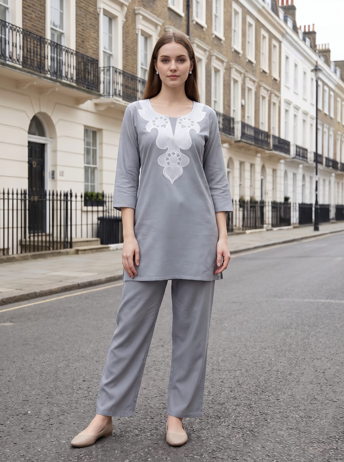 Casual Wear Plus Size Cotton Linen Co-ord Set 7