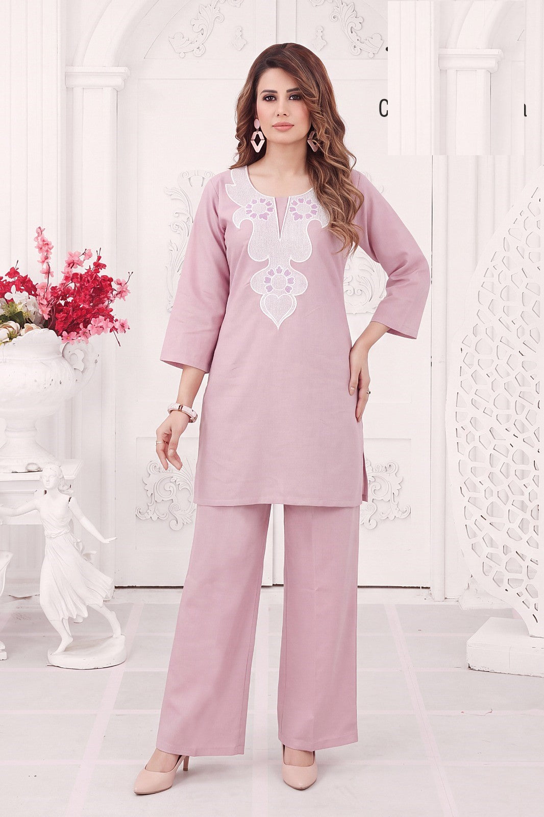 Casual Wear Plus Size Cotton Linen Co-ord Set 7