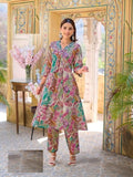 Multicolor Pure Cotton Kurta Set For Summer 1004