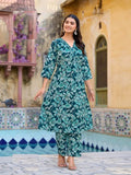 Dark Blue Pure Cotton Kurta Set For Summer 1006