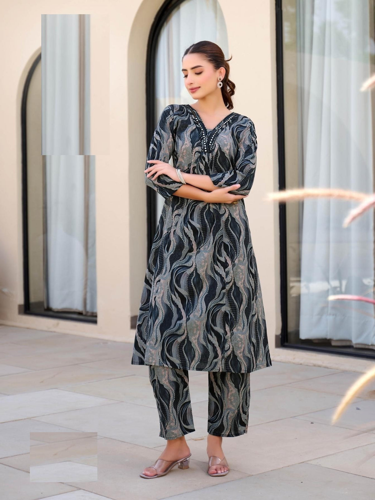 Black Pure Cotton Kurta Set For Summer 2008