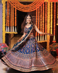 Heavy Chinon Silk Royal Blue Wedding Lehenga E-030