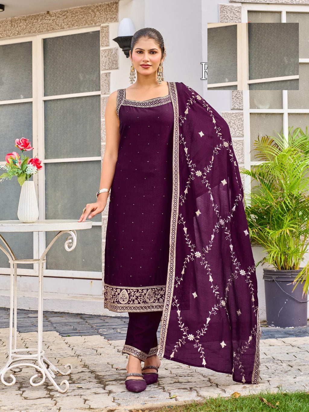 Festive Wear Silk Suit With Dupatta 1001