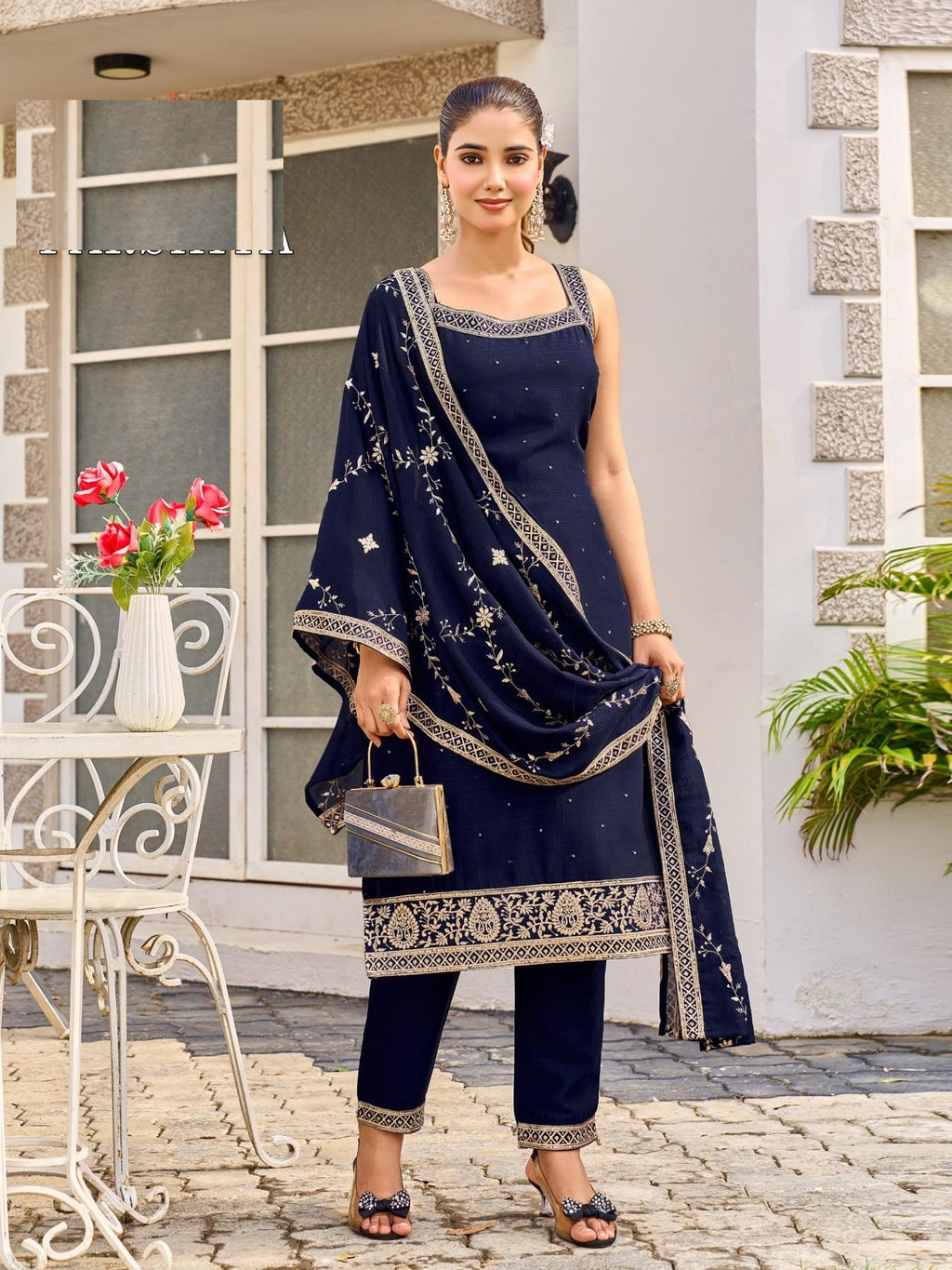 Festive Wear Silk Suit With Dupatta 1001