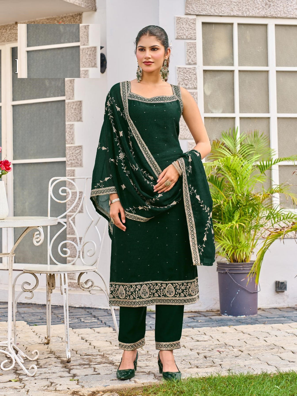 Festive Wear Silk Suit With Dupatta 1001