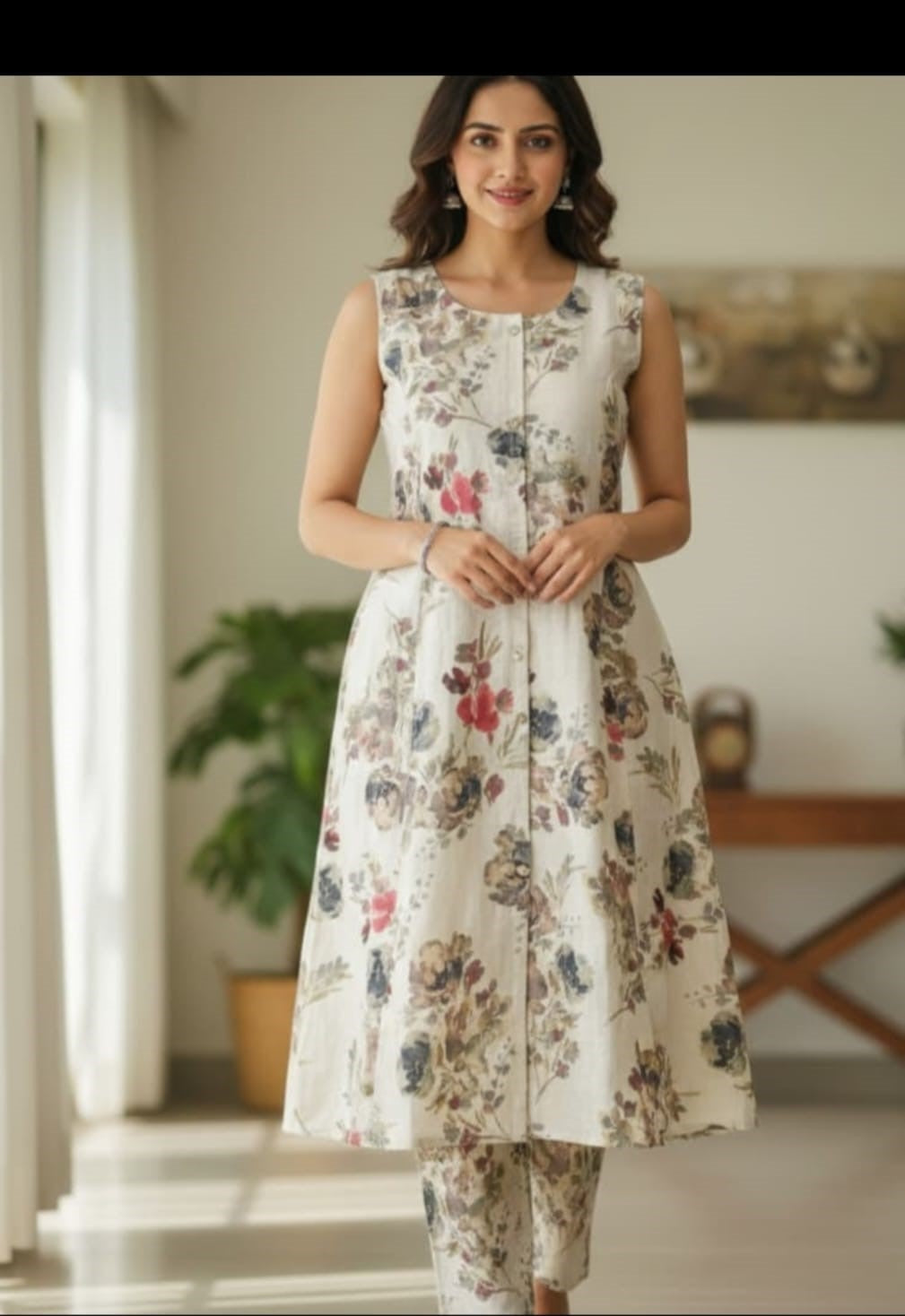 Summer Collection Muslin Floral Print Casual Wear Kurta Set 1311
