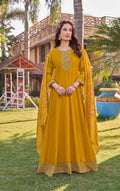 Fabulous Floor Length Silk Anarkali Gown For Wedding 3001