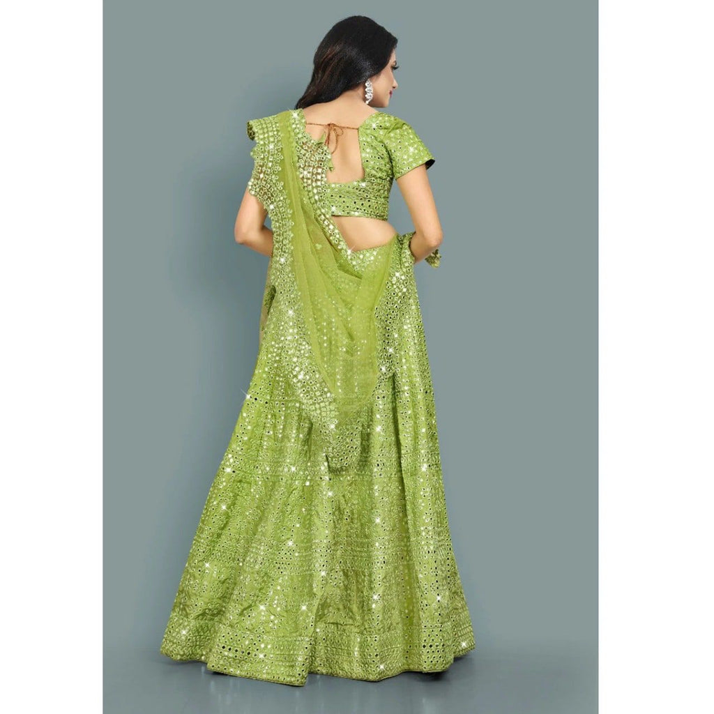 Heavy Sequins Light Green Wedding Lehenga 236