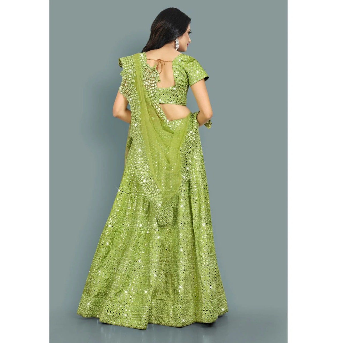 Heavy Sequins Light Green Wedding Lehenga 236