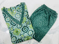 Peacock Green Pure Cotton Kurti & Pant Set 1212
