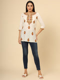 Pure Rayon Multicolor Lucknowi Short Kurti 6001