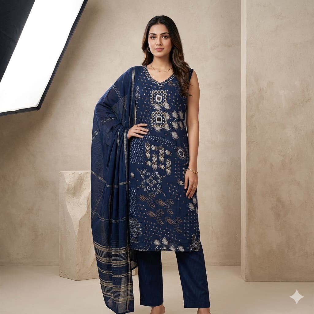 Vertican Silk Mirror Work Patola Print Festive Wear Suit 1011