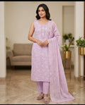 Lavender Crush Silk Hand Work Festive Suit 1012