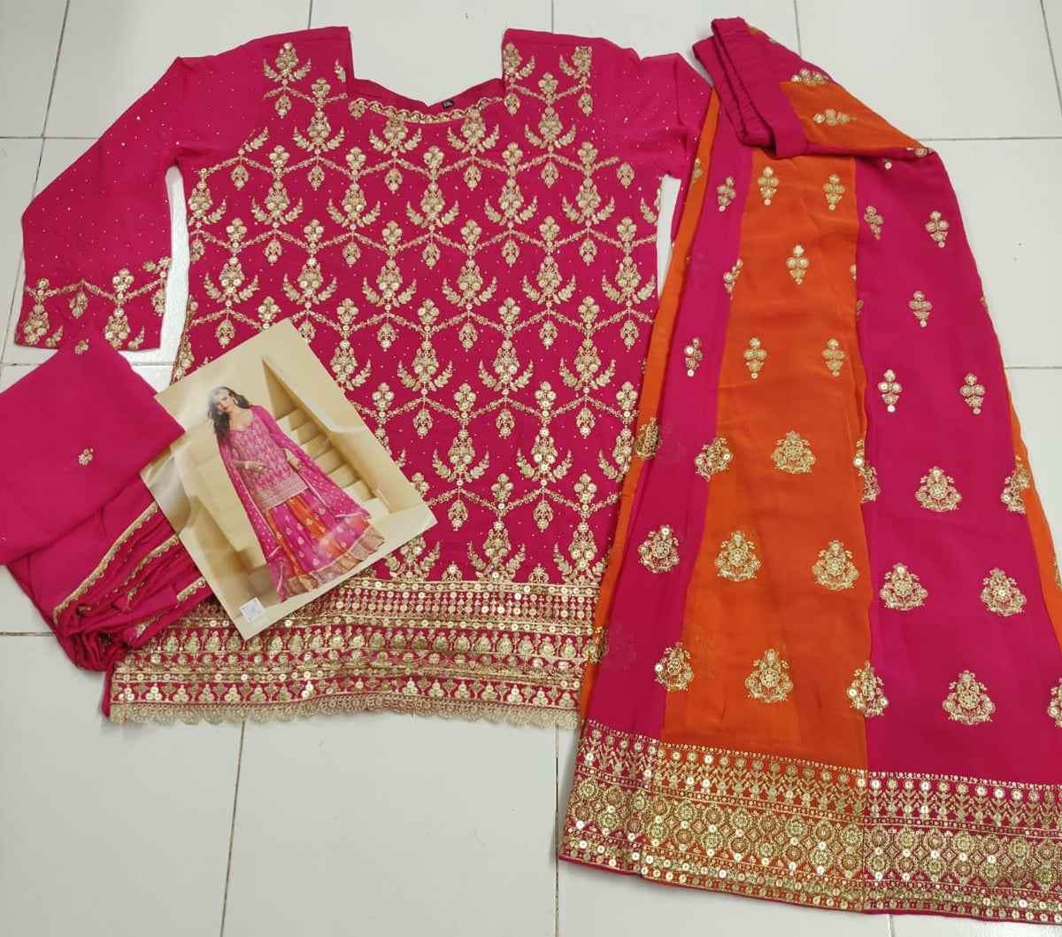 Wedding Collection Heavy Embroidery Georgette Full Stitched Skirt And Top Suit 5800