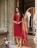 Pink Soft Silk Hand Work Top & Banarasi Bottom With Silk Dupatta Suit 23201