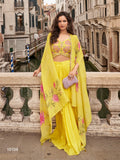 Wedding Collection Indo-Western Free Size Upto 42 Crop Top, Skirt & Shrug Set 10100
