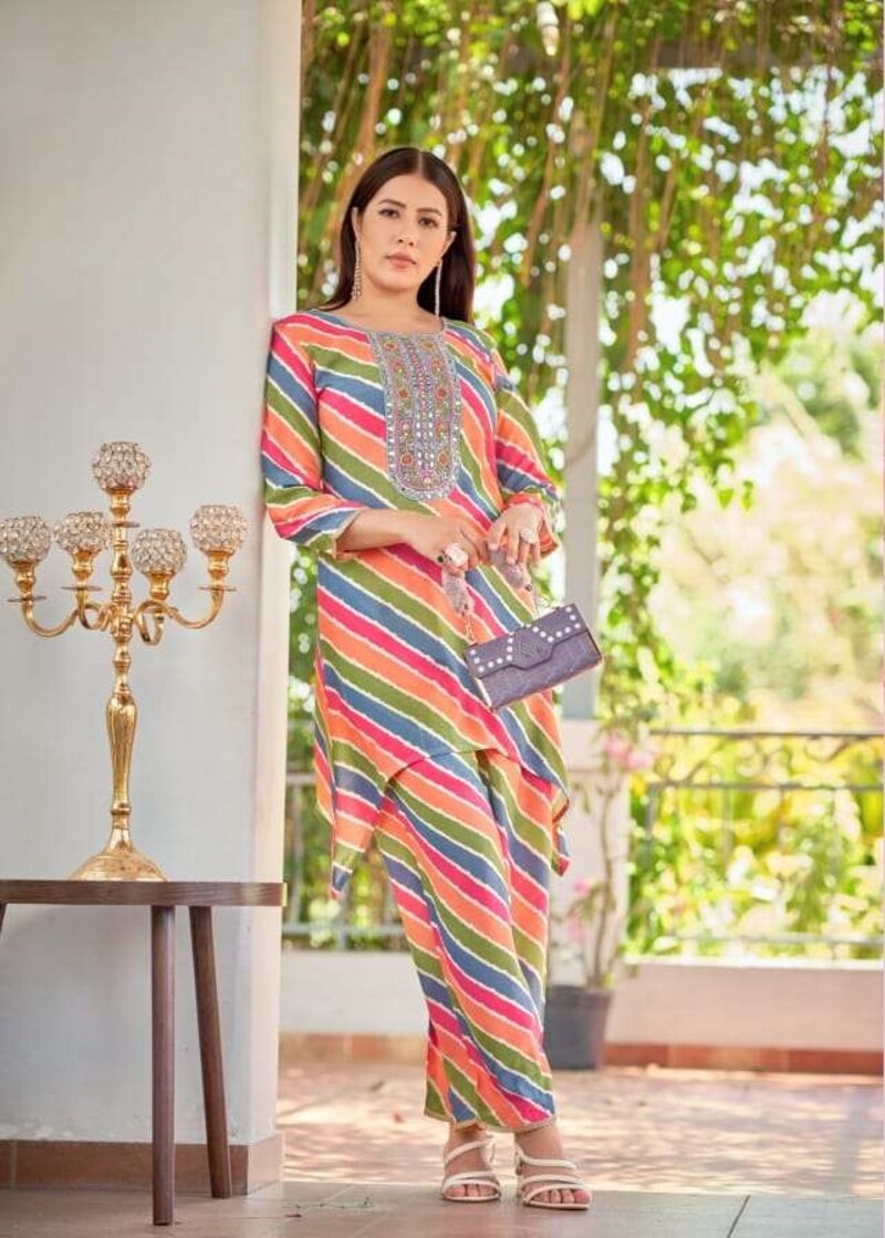 Pure Muslin Viscose Hand Work & Real Work Full Stitched Co-ord Set For Women 1001