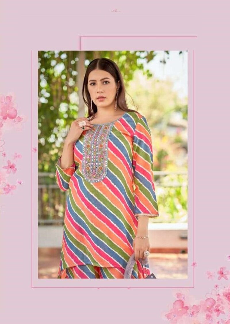 Pure Muslin Viscose Hand Work & Real Work Full Stitched Co-ord Set For Women 1001