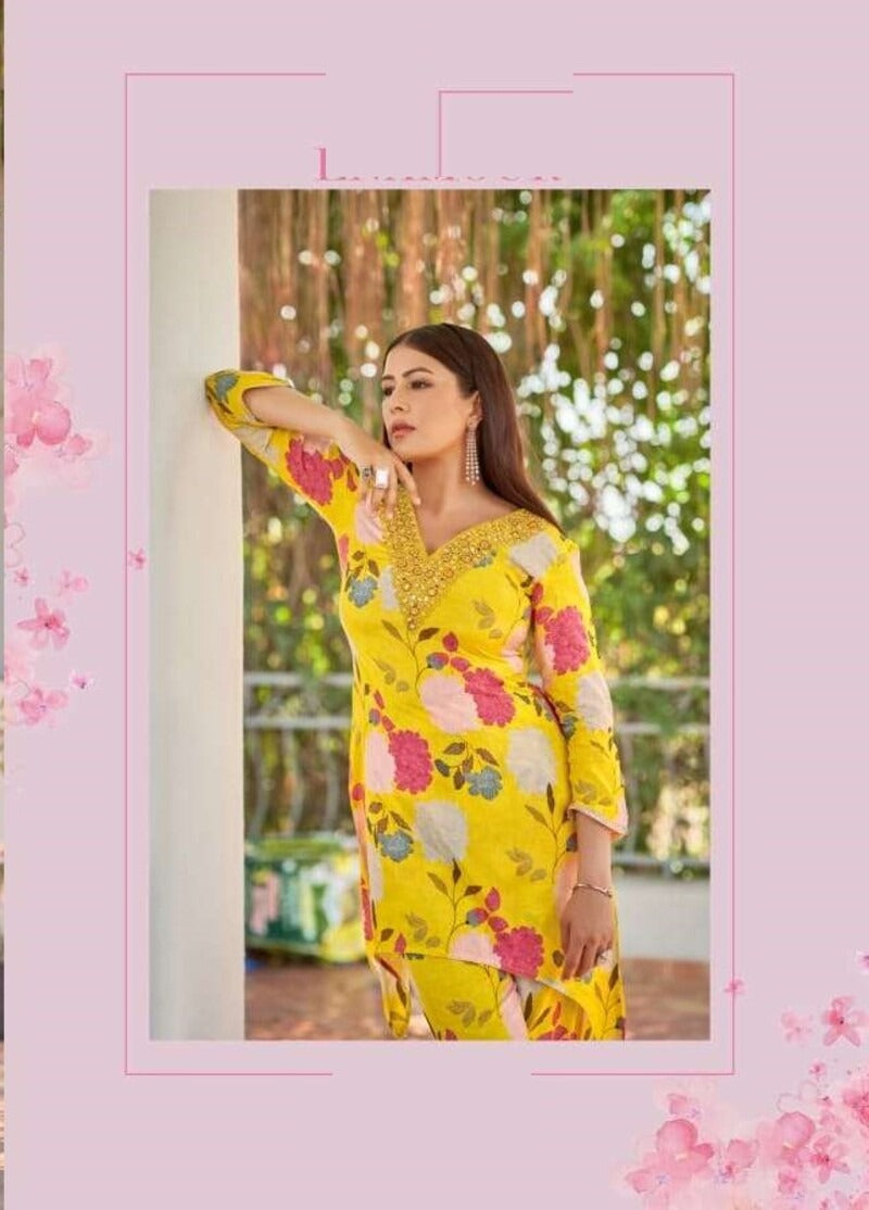 Pure Muslin Viscose Hand Work & Real Work Full Stitched Co-ord Set For Women 1001
