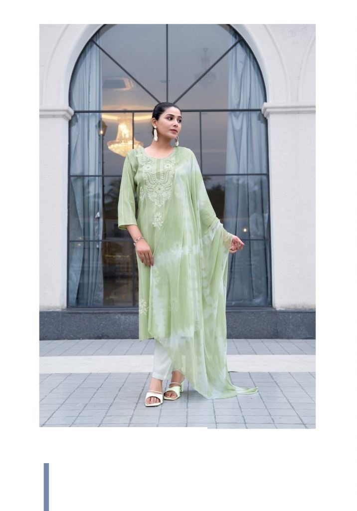 Casual Wear Lucknowi Work Kurta Set With Dupatta 1001