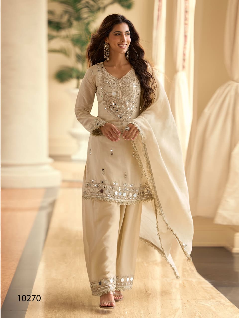 Wedding Look Real Mirror Work Silk Suit 10269