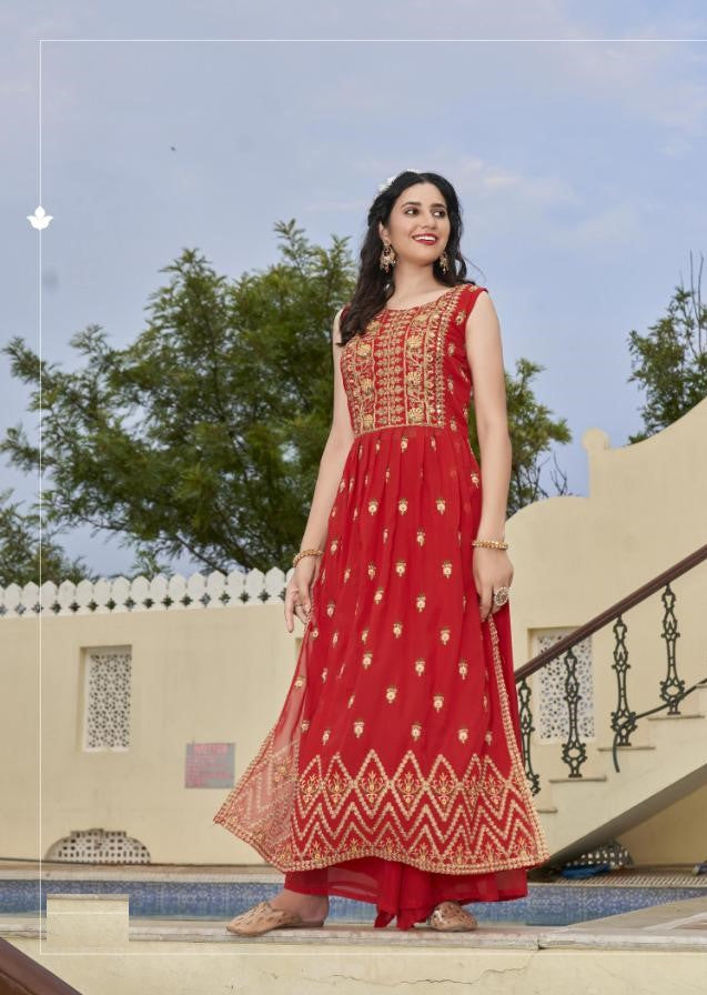 Pure Georgette Kurti Palazzo Set 1002