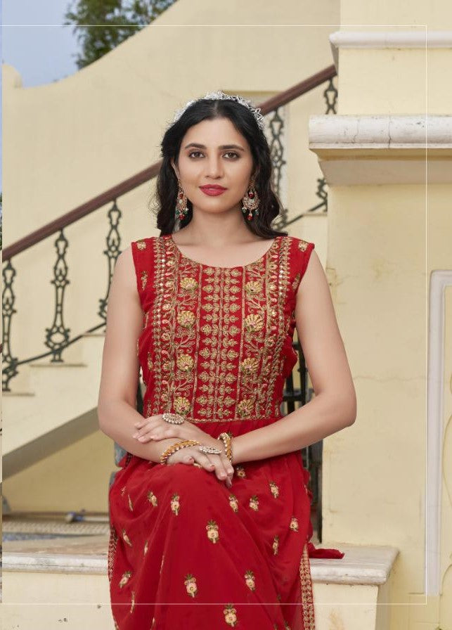 Pure Georgette Kurti Palazzo Set 1002